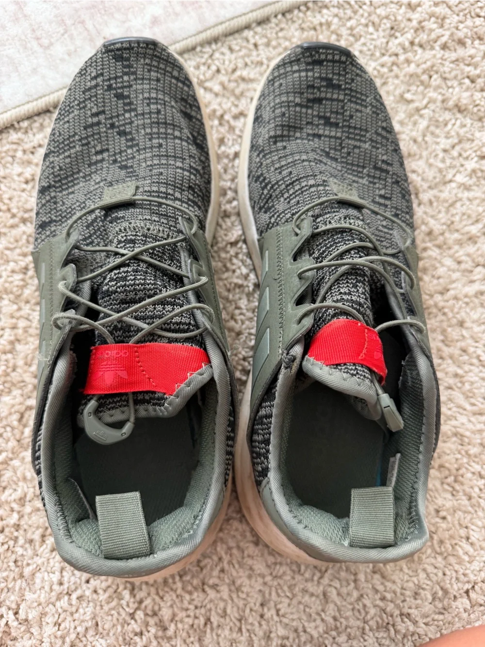 ADIDAS X_PLR - Knit Athletic Sneakers in Olive Green - Men’s Size 9.5